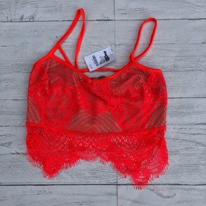 NWT |Bright orange Lace Crop | XS| Charlotte Russe